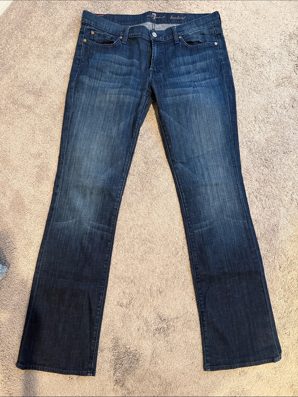 7 For All Mankind Women's Dark Blue Flare Jeans - 32